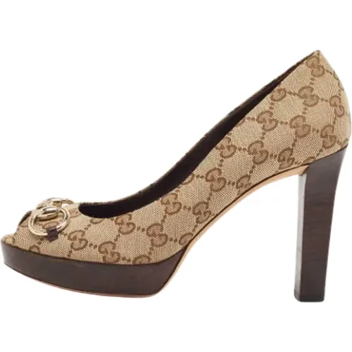 Pre-owned Canvas heels , female, Sizes: 6 UK - Gucci Vintage - Modalova