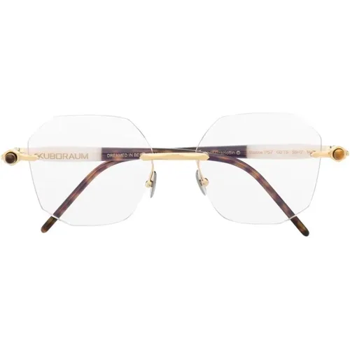Goldene Optische Brille für den täglichen Gebrauch , unisex, Größe: 55 MM - Kuboraum - Modalova