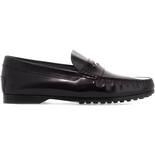 Loafer aus gebürstetem Leder mit Penny-Detail , Herren, Größe: 43 EU - TOD'S - Modalova