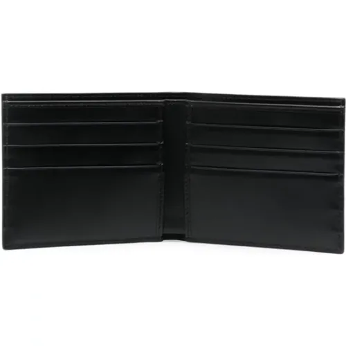 Schwarze Leder-Billfold-Brieftasche mit Logo , Herren, Größe: ONE Size - Dolce & Gabbana - Modalova