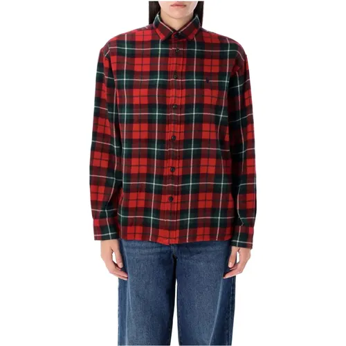 Damenbekleidung Hemden Rot Check Aw24 , Damen, Größe: L - Ralph Lauren - Modalova