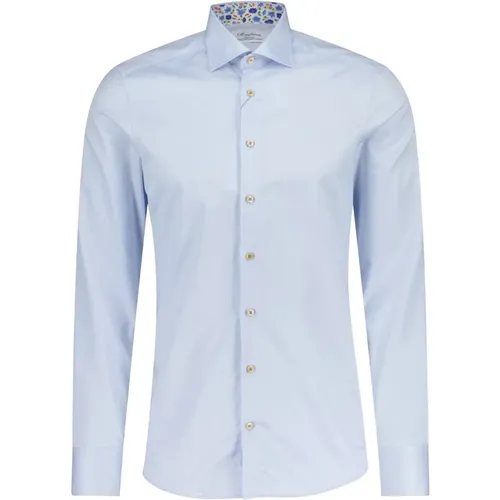 Double Cotton Slim-Fit Shirt , male, Sizes: 3XL, M, L, S, 5XL, XL, 4XL, 2XL - Stenströms - Modalova