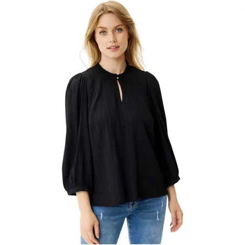 Strukturierte Tove Bluse in Schwarz , Damen, Größe: XL - IN FRONT - Modalova