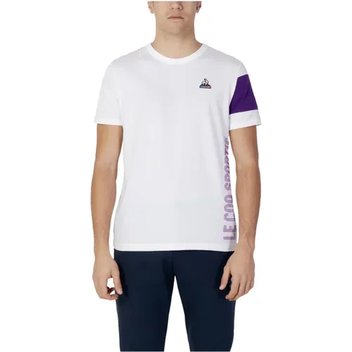 Print T-Shirt - Short Sleeves , male, Sizes: 2XL, L - Le Coq Sportif - Modalova