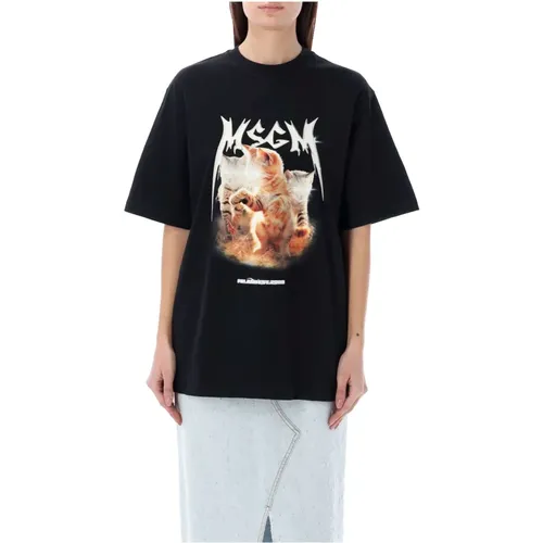 Graphic Print T-Shirt for Women , female, Sizes: XS, M, S - Msgm - Modalova