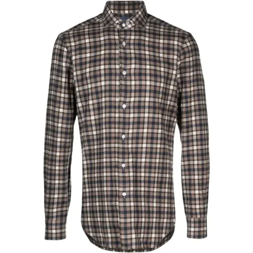 Italian Cotton Checked Shirt , male, Sizes: 3XL, 4XL - Barba - Modalova