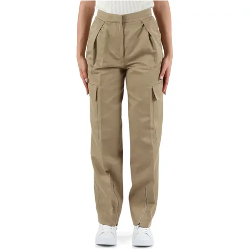 Cargo pants in cotton and linen , female, Sizes: 2XS, XS, M, S - Calvin Klein - Modalova