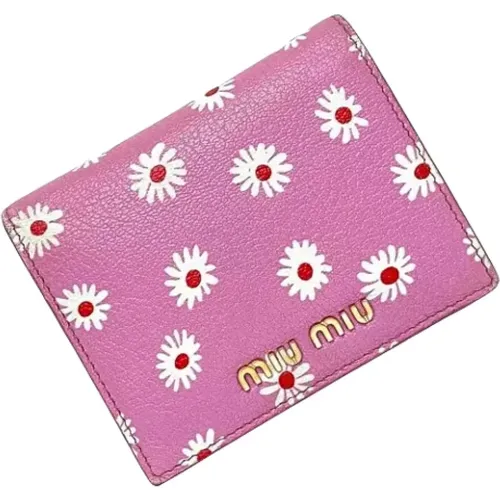 Pre-owned Leather wallets , female, Sizes: ONE SIZE - Miu Miu Pre-owned - Modalova