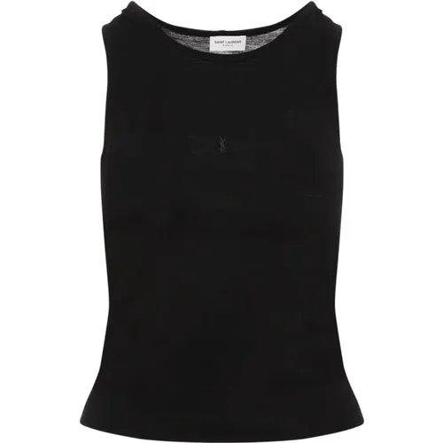 Noir Tank Top , female, Sizes: M, S, XS - Saint Laurent - Modalova