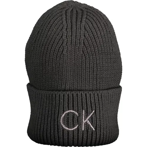 Schwarze Damen Bestickte Logo Beanie , unisex, Größe: ONE Size - Calvin Klein - Modalova