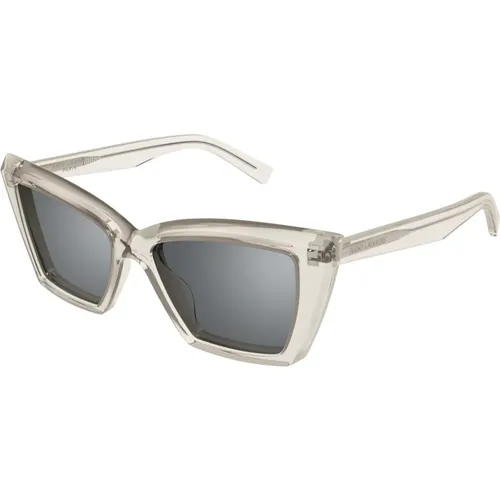 Silber Sonnenbrille SL 657/F , Damen, Größe: 55 MM - Saint Laurent - Modalova