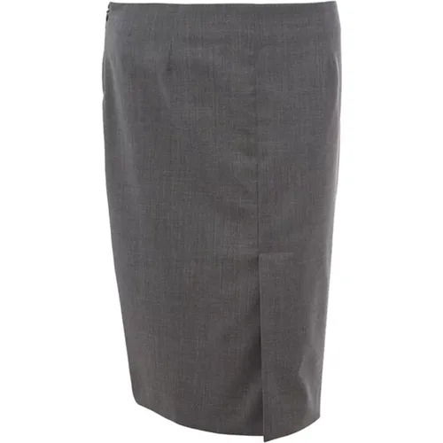 Grey Wool Pencil Skirt , female, Sizes: XS - Lardini - Modalova