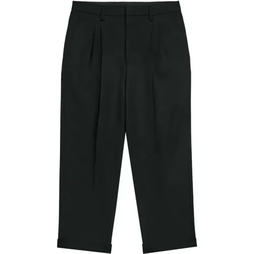 Box-Pleated Cropped Trousers , male, Sizes: M, L, S - Ami Paris - Modalova