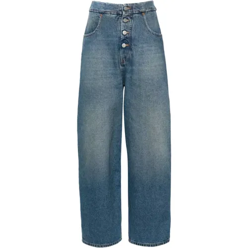 Clear Denim Wide Leg Jeans , female, Sizes: W28, W27 - MM6 Maison Margiela - Modalova