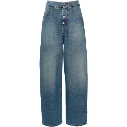Klare Blaue Denim Wide Leg Jeans , Damen, Größe: W28 - MM6 Maison Margiela - Modalova
