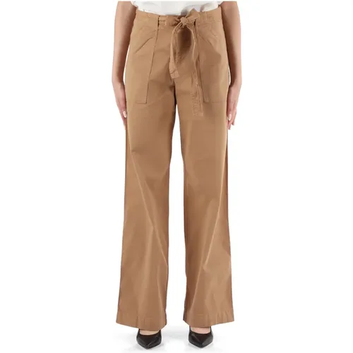 Wide Leg Cotton Stretch Pants , female, Sizes: L, 2XL, XL, M - Boss - Modalova