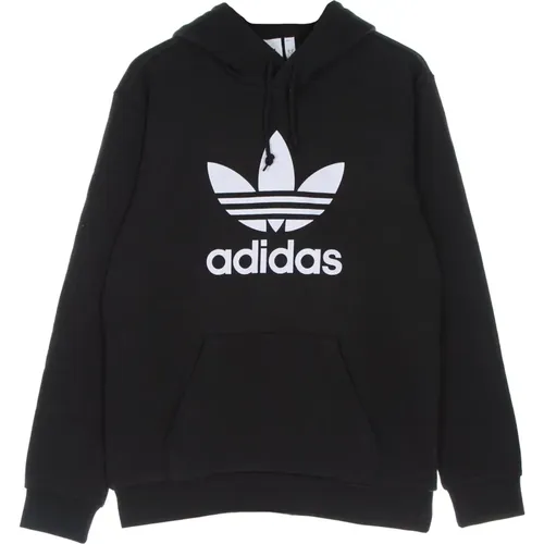 Klassische Trefoil Leichte Hoodie Schwarz/Weiß , Herren, Größe: L - Adidas - Modalova