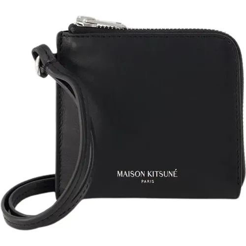 Leather Purse with Multiple Compartments , unisex, Sizes: ONE SIZE - Maison Kitsuné - Modalova