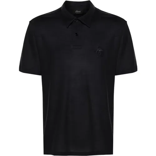 Logo-embroidered wool polo shirt , male, Sizes: XL, M - Brioni - Modalova