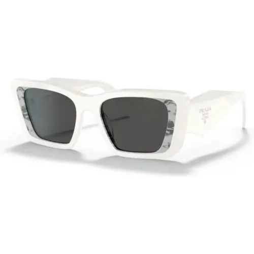 Weiß/Schwarz Cat-Eye Sonnenbrille - Prada - Modalova
