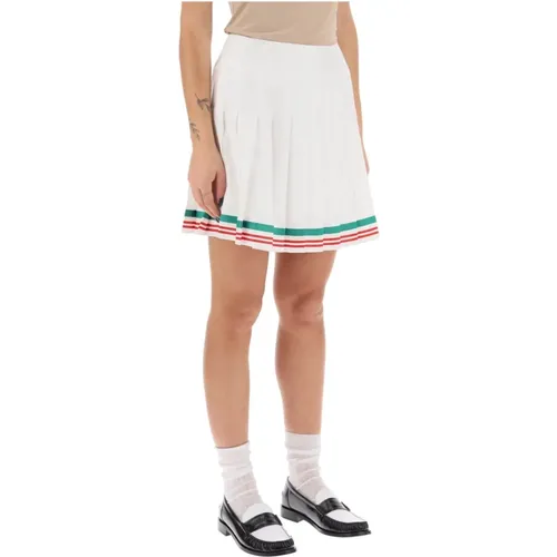 Short Skirts,Plissierter Seiden-Tennis-Minirock mit gestreiften Details - Casablanca - Modalova