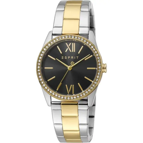 Clara 2T Stainless Steel Bracelet Watch with Zirconia Crystals , female, Sizes: ONE SIZE - Esprit - Modalova