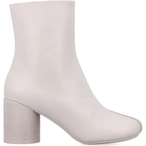 Weiße Tabi Stiefeletten mit Split Toe,Stilvolle Ankle Boots für Frauen - MM6 Maison Margiela - Modalova