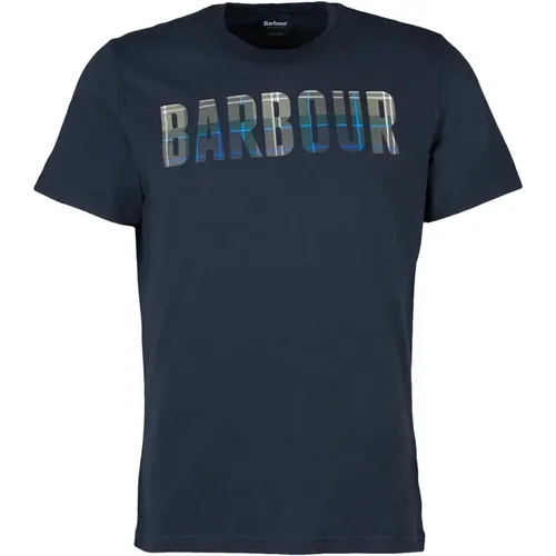Navy Kielder T-Shirt , Herren, Größe: 2XL - Barbour - Modalova