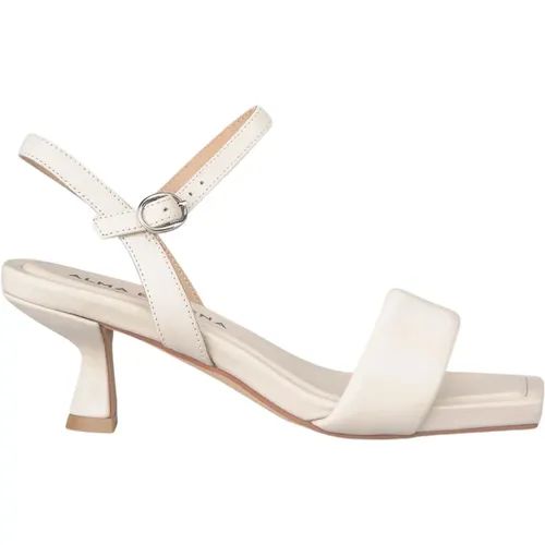 Square Toe Low Heel Sandal , female, Sizes: 4 UK, 8 UK, 5 UK - Alma en Pena - Modalova