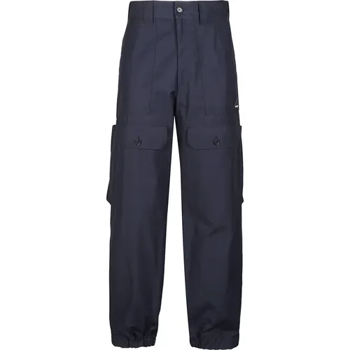 Msgm , Pants ,Blue male, Sizes: L - Msgm - Modalova