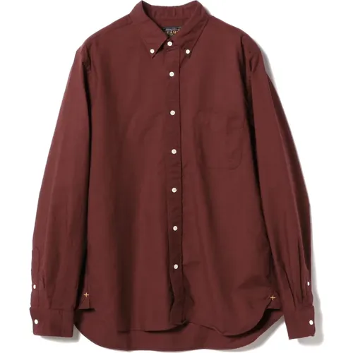 Premium Oxford Shirt in Bordeaux , male, Sizes: L, XL - Beams Plus - Modalova