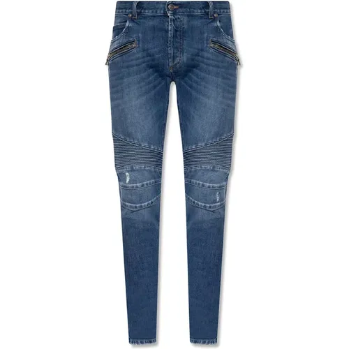 Slim Fit Jeans Upgrade Stylish High-Quality , male, Sizes: W33 - Balmain - Modalova