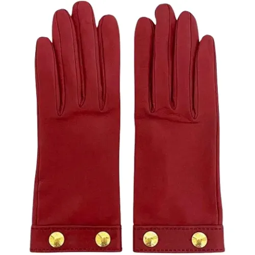 Pre-owned Leather gloves , female, Sizes: ONE SIZE - Hermès Vintage - Modalova