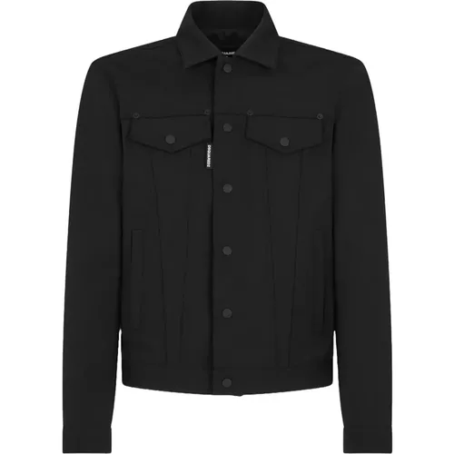 Pleated Detail Jacket , male, Sizes: L - Dsquared2 - Modalova