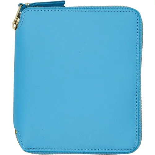 Blaue Leder-Zip-Around-Brieftasche - Comme des Garçons - Modalova