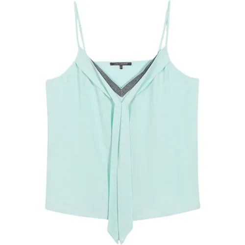 Silk Blend Camisole Top with Sparkling Rhinestones , female, Sizes: XS, S - LUISA CERANO - Modalova