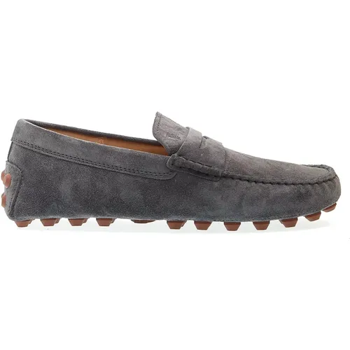 Graue Wildleder Loafer Schuhe , Herren, Größe: 40 1/2 EU - TOD'S - Modalova