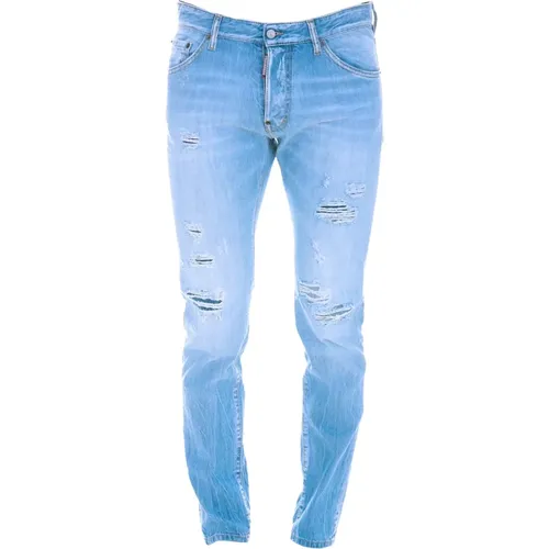 Slim-fit Denim Jeans with Trendy Rips , male, Sizes: M, S - Dsquared2 - Modalova