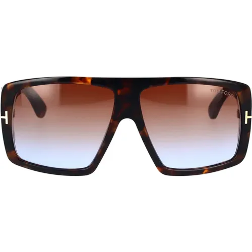 Classic Square Sunglasses with Havana Frame and Gradient Lenses , unisex, Sizes: 60 MM - Tom Ford - Modalova