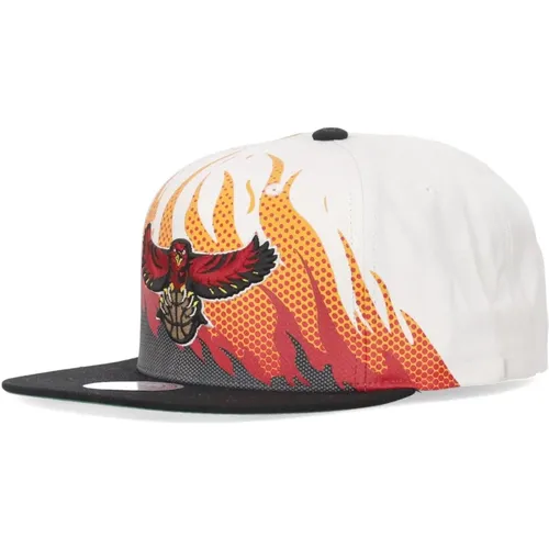 Atlanta Hawks Flat Visor Cap , male, Sizes: ONE SIZE - Mitchell & Ness - Modalova