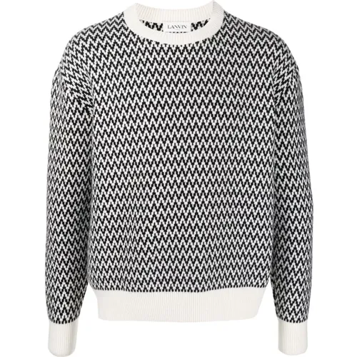 Chevron Knit Sweater , male, Sizes: L - Lanvin - Modalova