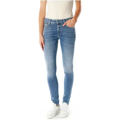New Luz Skinny Fit Mid Waist Jeans , Damen, Größe: W25 L28 - Replay - Modalova