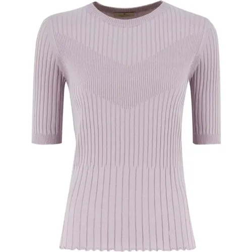 Silk Blend Crew Neck Sweater , female, Sizes: M, XS - Panicale - Modalova
