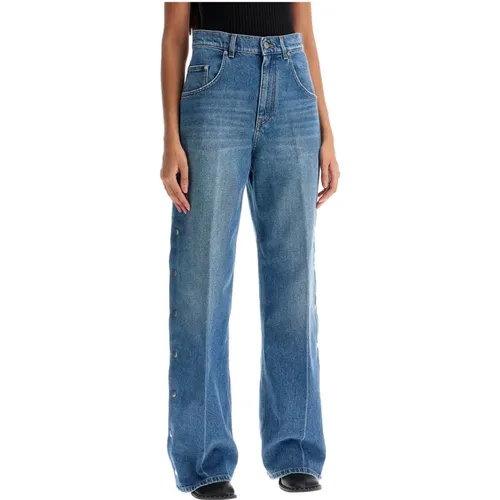 Buttoned Ripped Bootcut Jeans with Slits , female, Sizes: W26, W27, W28 - Stella Mccartney - Modalova