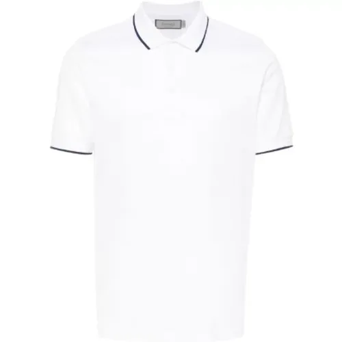 Weißes Baumwoll-Polo-Shirt , Herren, Größe: L - Canali - Modalova