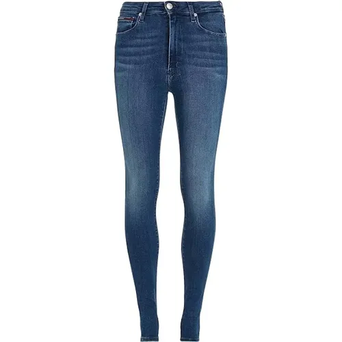 Super Skinny Sylvia Jeans mit hohem Bund , Damen, Größe: W28 - Tommy Hilfiger - Modalova