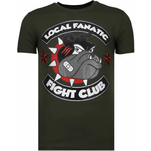 Fight Club Spike Rhinestone - Herren T-Shirt - 13-6230K , Herren, Größe: S - Local Fanatic - Modalova