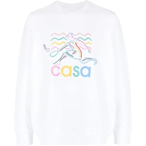 Weißer Baumwoll-Logo-Sweatshirt Aw23 - Casablanca - Modalova