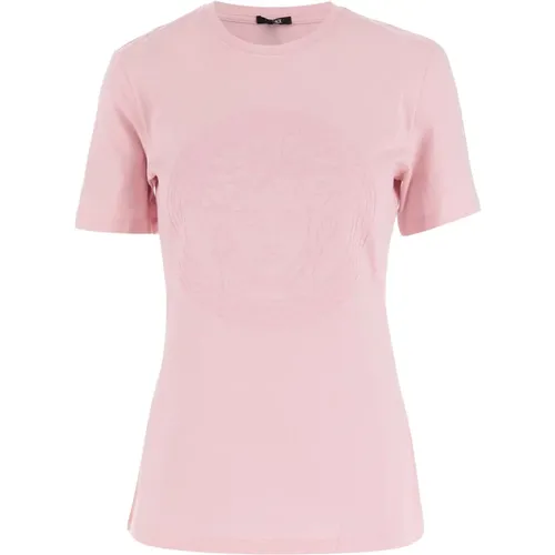 Rosa Crew Neck Tee für Frauen , Damen, Größe: S - Versace - Modalova