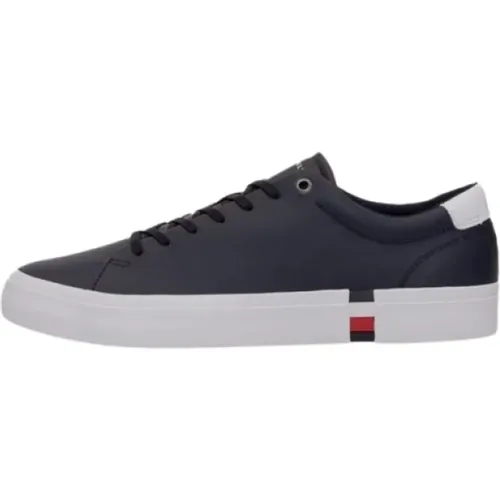 Corporate Ledereinzelheit Sneaker , Herren, Größe: 40 EU - Tommy Hilfiger - Modalova